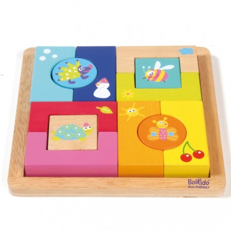 Boikido Eco-Friendly Wooden 4 Seasons Block Puzzle